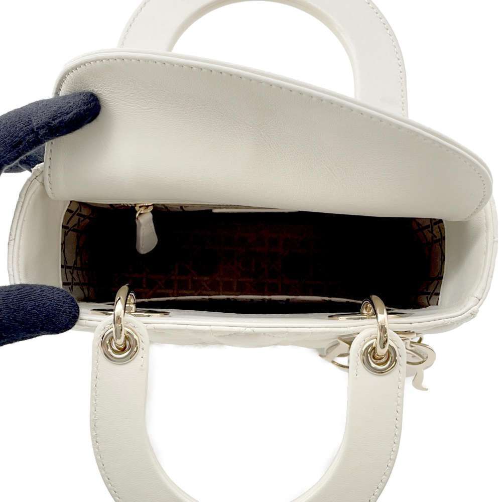 Christian Dior handbag Lady MY ABC Cannage shoulder bag White - Picture 6 of 12